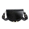 Crocodile Semi-Cricle Luxury Leather BagHandbagsLuxury-Fashion-Women-Crossbody-B