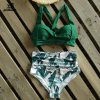 Halter Plus Size Floral Print Bikini SetSwimwearsSexy-High-Waistq-Bikini-2021-Halt