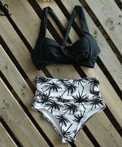 Halter Plus Size Floral Print Bikini SetSwimwearsSexy-aHigh-Waist-Bikini-2021-Halt