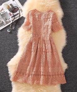 Elegant Lace DressDressesVestidos-Lace-Dress-Elegant-Pink-1