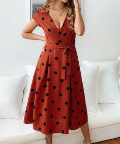 Women’s Vintage Polka Dot Summer DressDressesWomens-Vintage-Polka-Dots-Dress-V