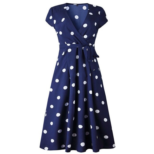 Women’s Vintage Polka Dot Summer Dress – Miggon