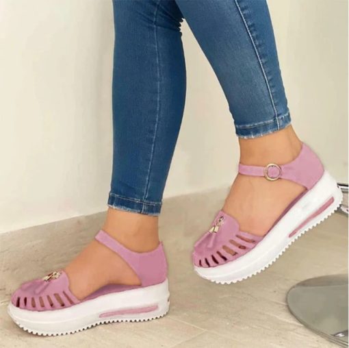 Summer Buckle Strap SandalShoes2021-Women-Sandals-Wedges-Shoes