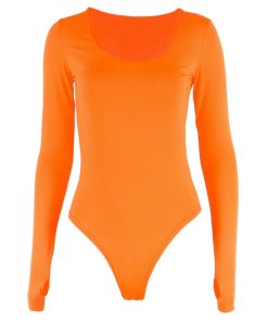 Orange Neon BodysuitSwimwearsOrange-Neon-Bodysuit-Women-Long-1