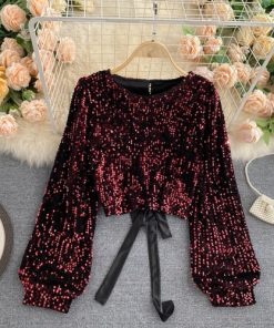 Sexy Hollow Out Sequin BlouseTopsSexy-Hollow-Out-Sequin-Blouse-Wo-3