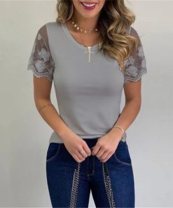 Sexy Lace Patchwork T ShirtTopsSexy-Lace-Patchwork-Women-T-Shir