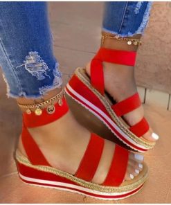 Casual Candy Color SandalShoesSummer-Sandals-Women-Wedges-Plat-1