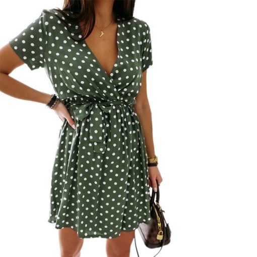 Polka Dot Mini DressDressesWomens-Summer-Fashion-Mini-Dress