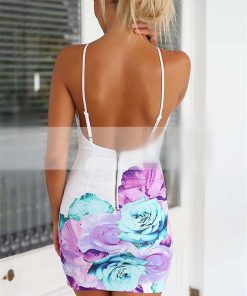 Backless Floral Print Mini DressDressesGOYHOZMI-B-ackless-printed-harnes