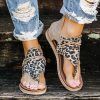 Leopard Print Open Toe SandalShoesSummer-Women-Sandals-F-lats-Zippe