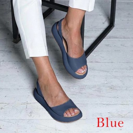 Open Toe Leather SandalShoesWomen-2021-Summer-Sandals-PVC-Le