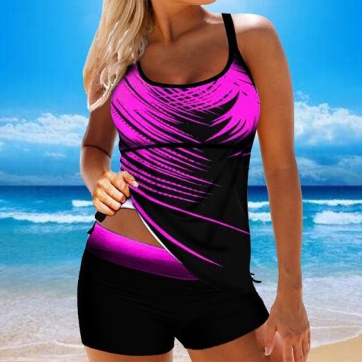 Sexy Strap SwimsuitDressesWomen-aBlue-Printed-Swimsuit-Set
