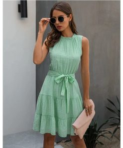 2021 Mini SundressDresses202-1-Summer-Sweet-Pleated-Dress
