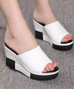 Korean High Heel Leather SandalShoes2020-Fashion-F-lip-Flops-Women-sh