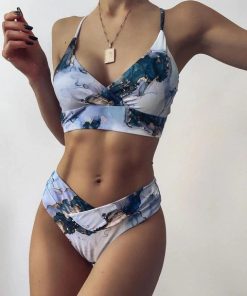 2021 Bandeau Push up Bikini SetSwimwears2021-New-Print-Sport-Bandeau-Pus