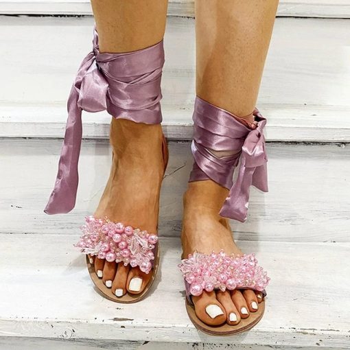 Summer Beaded SandalShoes2021-Sand-als-Women-Flat-Sandals