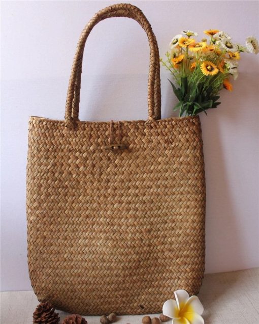 Shopping Bamboo BagHandbagsFashion-Women-Summer-Straw-Large
