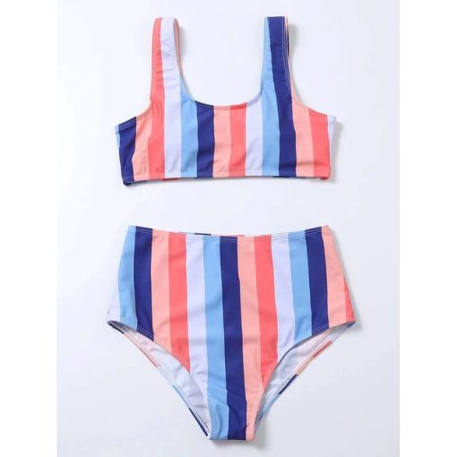 One Piece Striped SwimsuitSwimwearsHigh-Waist-Bikini-2021-Sexy-Stri-6