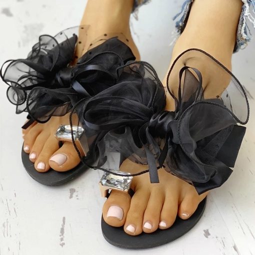 Non-Slip Flat Summer SlipperShoesSummer-Cute-Bowtie-Decorate-Non-2