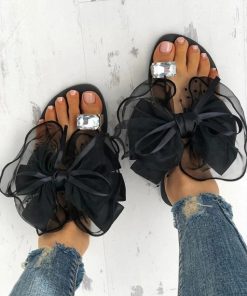 Non-Slip Flat Summer SlipperShoesSummer-Cute-Bowtie-Decorate-Non