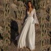 Full Sleeve Long Lace White Dress – WhiteLong-Lace-Beach-Cover-up-Robe-de