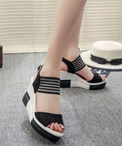 Mixed Color Open Toe Wedge SandalsShoesNew-Fashion-W-edge-Women-Shoes-Ca