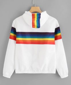 Rainbow Printed Hooded JacketTopsAutumn.-Hooded-Women-s-Bomber-Jac