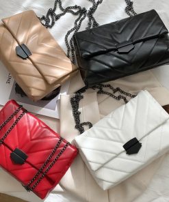 PU Leather Messenger BagHandbagsNew-Casual-Chain-Crossbody-Bags-1