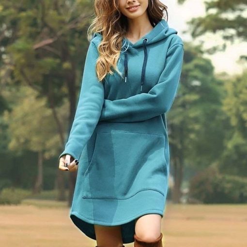 Plus Size Pullover Hoodie DressDresses2021-New-A-utumn-Long-Hoodies-Wom