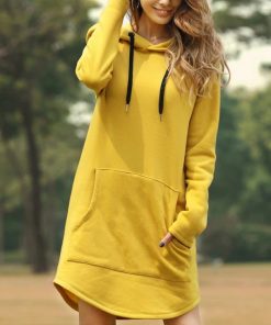 Plus Size Pullover Hoodie DressDresses2021-New-Au.-tumn-Long-Hoodies-Wom