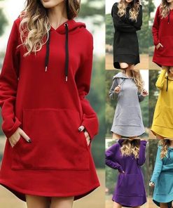 Plus Size Pullover Hoodie DressDresses2021-New-Autumn-Long-Ho.-odies-Wom