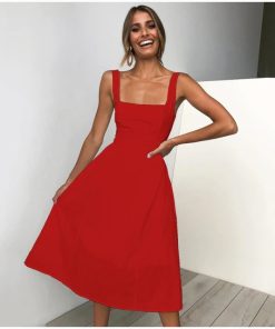Casual Solid Backless DressDressesLossky-Casual-Solid-Dres-s-Women
