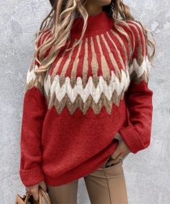 Stunning Warm Knitted SweaterTopsSweater-Women-2021-New-Arrival-L-1