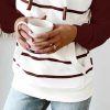 Drawstring Hooded SweatshirtTopsWomen-Coat-Sprin-g-Hoodie-Striped