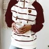 Drawstring Hooded SweatshirtTopsWomen-Coat-Spring-Hoodie-Striped-1