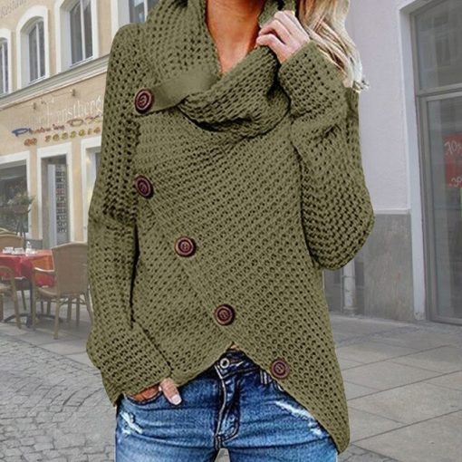 Turtleneck Knitted SweaterTopsWomen-Turtle.-neck-Knitted-Sweater
