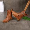 Women’s Mid Calf Leather BootsBoots2021-New-Retro-Wo-men-Western-Boo