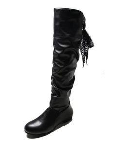 Long Leather BootsBootsWoman-K.-nee-High-Boots-Red-Black