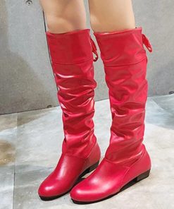 Long Leather BootsBootsWoman-Knee-Hig.-h-Boots-Red-Black