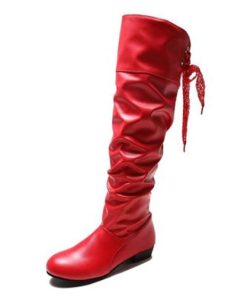 Long Leather BootsBootsWoman-Knee-High-Boots-Red-Black-3