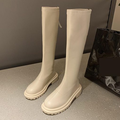 High Quality Waterproof Long BootsBootsmainimage12022-Winter-Long-Brand-Women-s-Boots-Knee-High-Luxury-Chelsea-Chunky-Platform-Shoes-Ytmtloy-Zipper