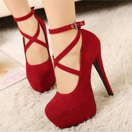 Cross-Tied Ankle Strap Party SandalShoesmainimage1Shoes-Woman-Pumps-Cross-Tied-Ankle-Strap-Wedding-Party-Shoes-Platform-Dress-Women-Shoes-High-Heels
