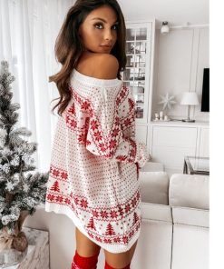 Christmas Mini Party Sweater DressDressesmainimage2Christmas-Sweater-Dress-For-Women-Winter-Autumn-Knitted-Clothing-Long-Sleeve-Pullover-Casual-Mini-Party-Dress