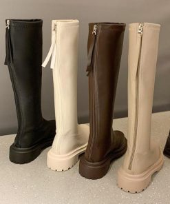 High Quality Waterproof Long BootsBootsmainimage42022-Winter-Long-Brand-Women-s-Boots-Knee-High-Luxury-Chelsea-Chunky-Platform-Shoes-Ytmtloy-Zipper