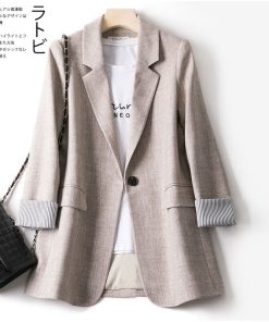 Women’s Trendy Patchwork Korean BlazerTopsvariantimage0Blazers-Women-Trendy-Patchwork-Korean-Chic-Spring-Loose-Pockets-Ladies-Elegant-Coats-Single-Button-Minimalist-Tops
