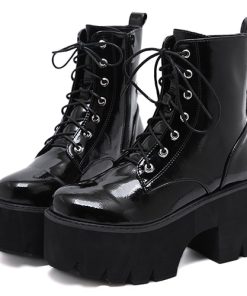 Black Patent Leather Ankle BootsBootsvariantimage0Gdgydh-Woman-Lace-Autumn-Boots-Womens-Ladies-Chunky-Wedge-Platform-Black-Patent-Leather-Ankle-Boots-Punk