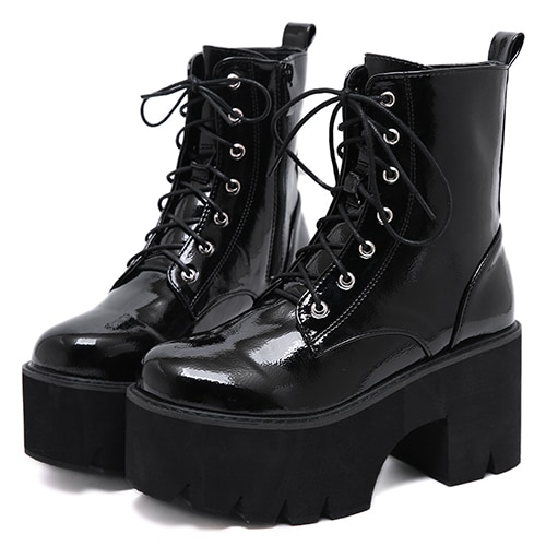 Black Patent Leather Ankle BootsBootsvariantimage0Gdgydh-Woman-Lace-Autumn-Boots-Womens-Ladies-Chunky-Wedge-Platform-Black-Patent-Leather-Ankle-Boots-Punk
