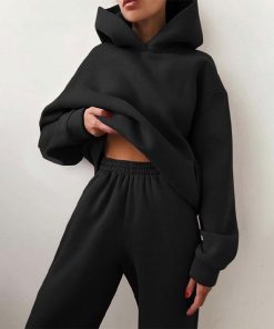 Two Piece Oversized TracksuitBottomsvariantimage0Women-s-Tracksuit-Suit-Autumn-Fashion-Warm-Hoodie-Sweatshirts-Two-Pieces-Oversized-Solid-Casual-Hoody-Pullovers