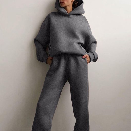 Two Piece Oversized TracksuitBottomsvariantimage1Women-s-Tracksuit-Suit-Autumn-Fashion-Warm-Hoodie-Sweatshirts-Two-Pieces-Oversized-Solid-Casual-Hoody-Pullovers