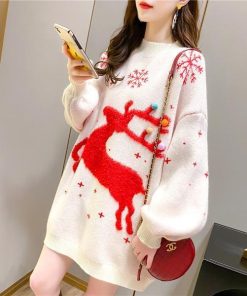 Vintage Korean Christmas SweaterTopsvariantimage2Cheap-wholesale-2021-spring-autumn-new-fashion-casual-warm-nice-women-Sweater-woman-female-OL-vintage